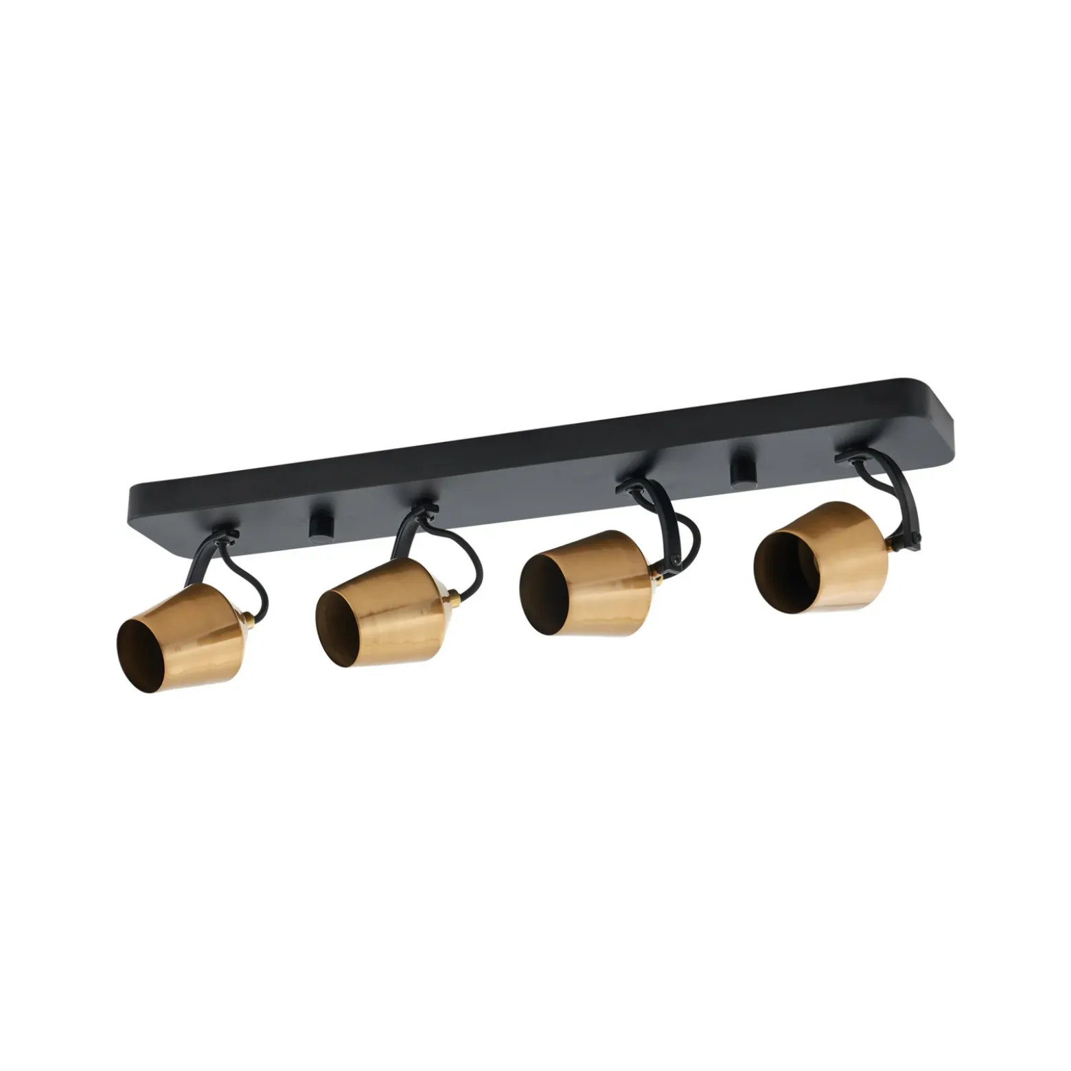 Lindby downlight de techo Sylveria, 4 luces, negro/oro, hierro