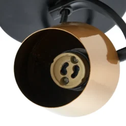 Lindby downlight de techo Sylveria, 1 luz, negro/oro, hierro