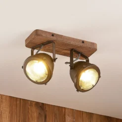 Lindby downlight Farovi, negro, 27 cm, 2 luces, GU10