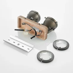 Lindby downlight Farovi, negro, 27 cm, 2 luces, GU10