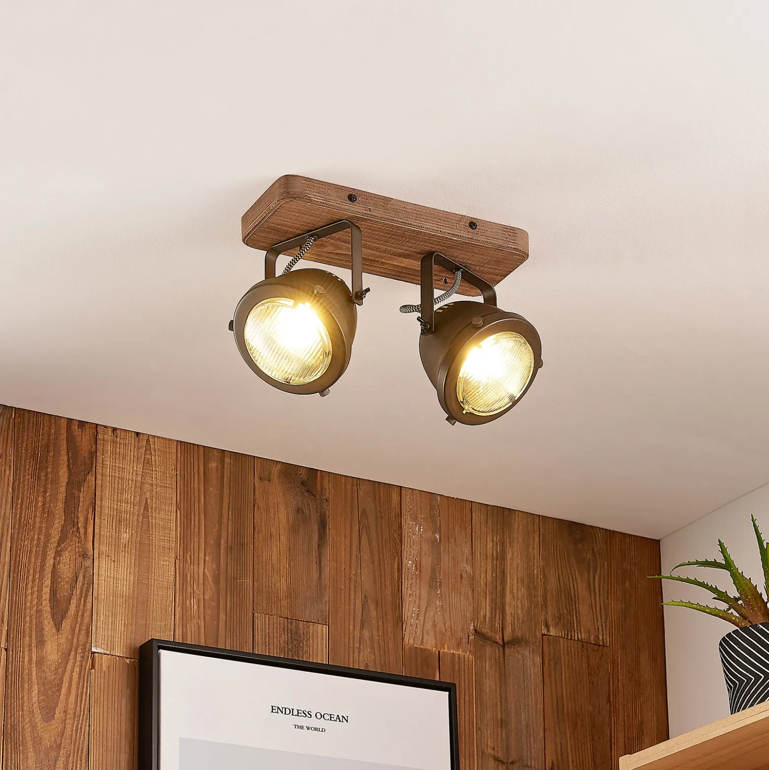 Lindby downlight Farovi, negro, 27 cm, 2 luces, GU10