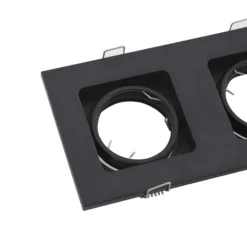 Lindby Downlight Thorid, negro, 19 x 10 cm, 2 luces, GU10