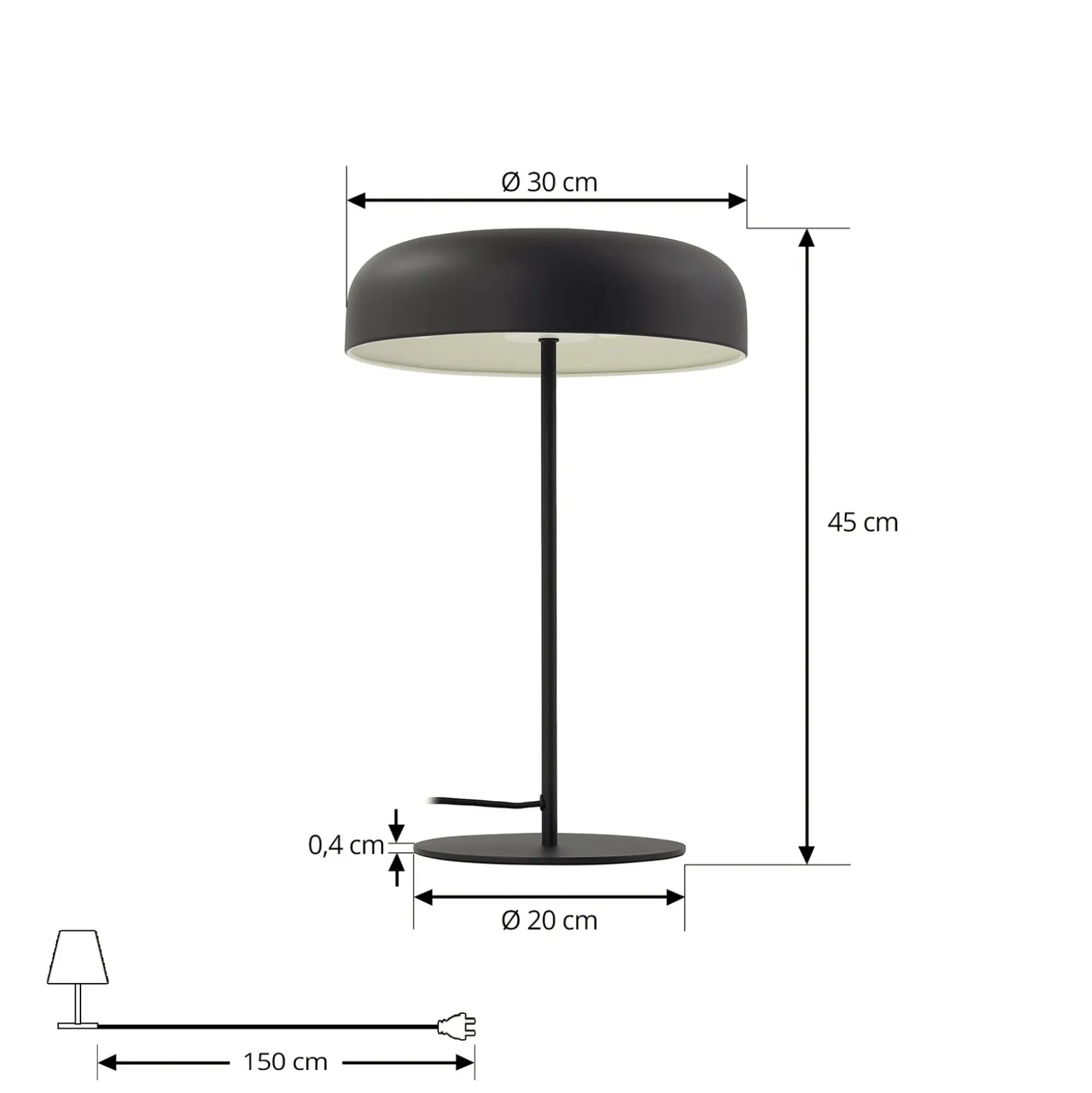 Lindby Edion lámpara de mesa, negro arena, metal