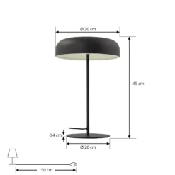 Lindby Edion lámpara de mesa, negro arena, metal