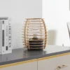 Lindby Ediz lámpara de mesa, negro, madera, 25 cm de altura, E27