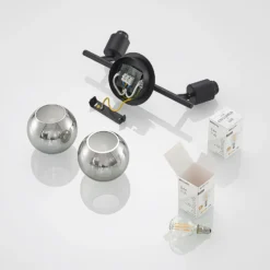 Lindby Eridia downlight, negro, 2 luces.