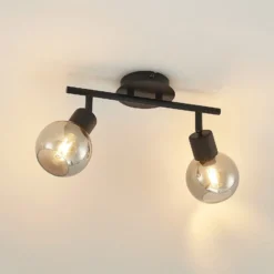 Lindby Eridia downlight, negro, 2 luces.