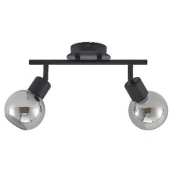 Lindby Eridia downlight, negro, 2 luces.