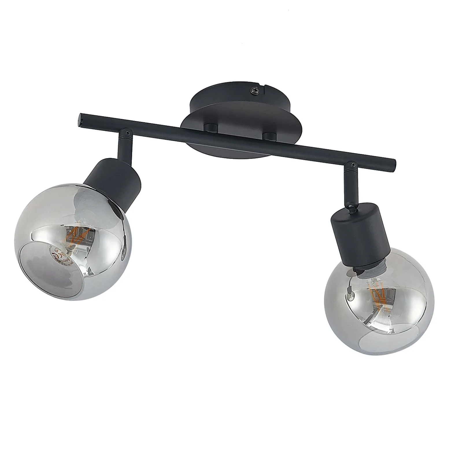 Lindby Eridia downlight, negro, 2 luces.