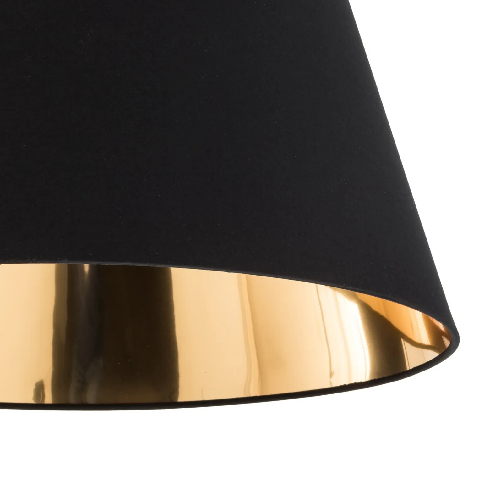 Lindby Esti lámpara de pie, negro/oro, tela, altura 192cm