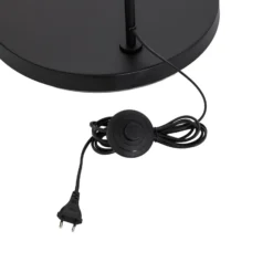 Lindby Esti lámpara de pie, negro/oro, tela, altura 192cm