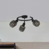Lindby Eudoria plafón 3 luces negro/oro