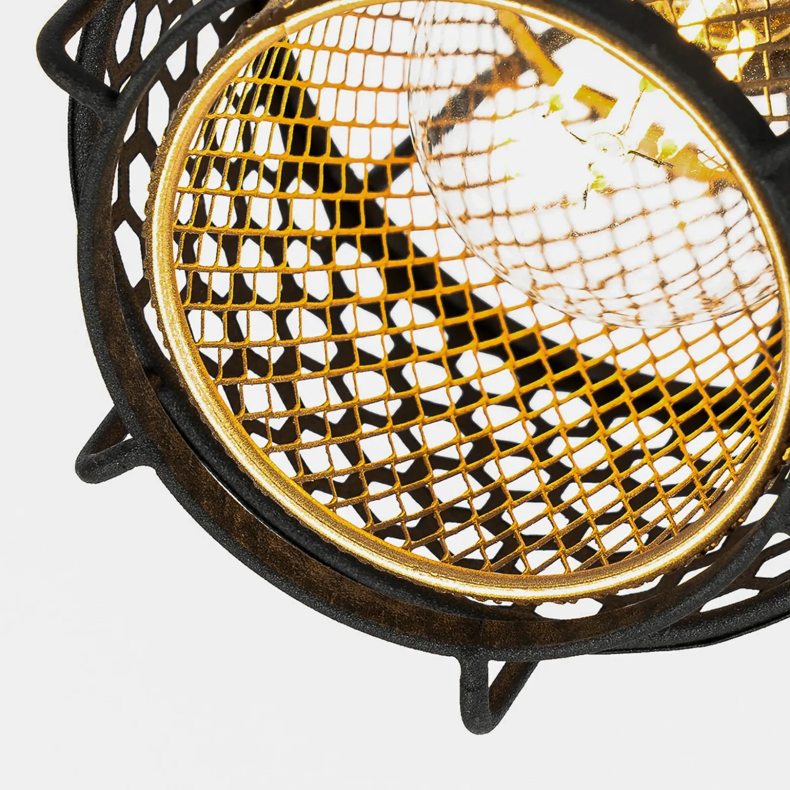 Lindby Eudoria plafón 3 luces negro/oro