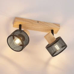 Lindby Evinora foco de techo de madera, 2 luces