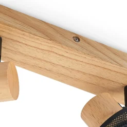 Lindby Evinora foco de techo de madera, 2 luces