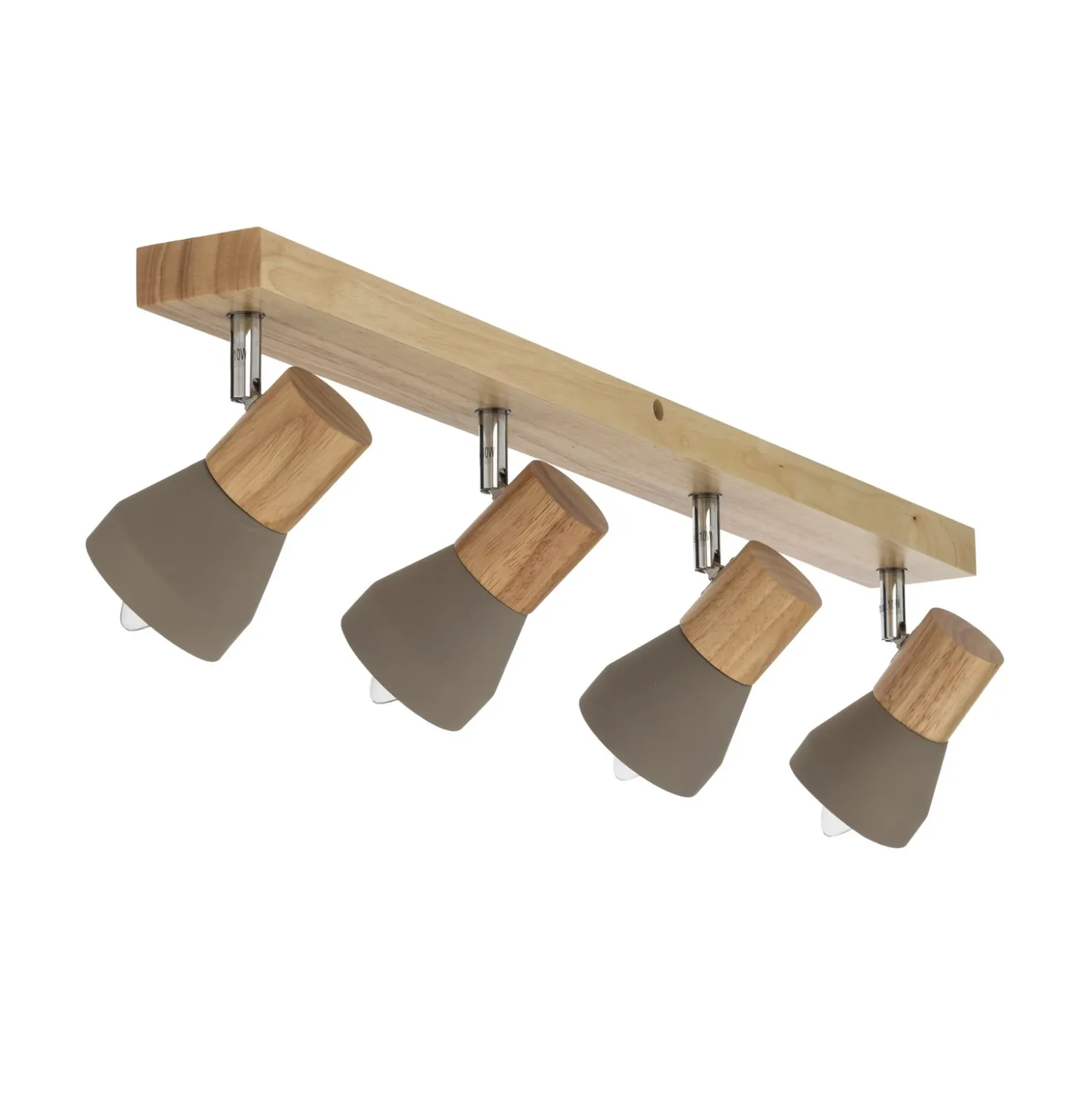 Lindby Filiz foco, 4 luces, 77 cm, madera, hormigón, E14