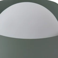 Lindby Fiora lámpara de mesa, verde, cristal, metal, Ø 20 cm
