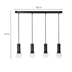 Lindby Fipas lámpara colgante sin pantalla, 4 luces