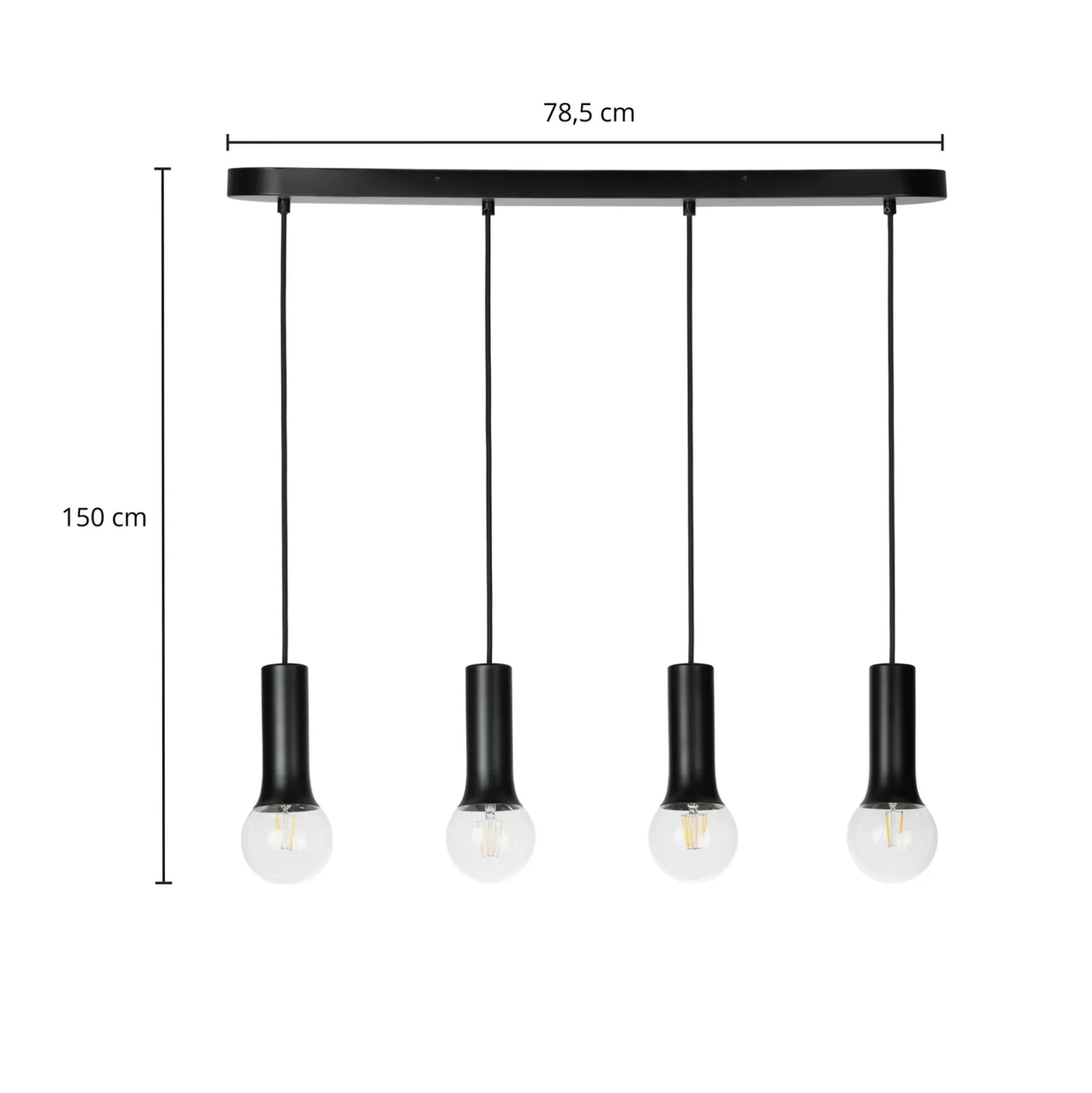 Lindby Fipas lámpara colgante sin pantalla, 4 luces
