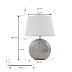Lindby Florentino lámpara de mesa, 49 cm, cerámica, textil