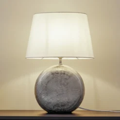 Lindby Florentino lámpara de mesa, 49 cm, cerámica, textil