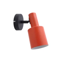 Lindby foco de pared Ovelia, naranja/negro, metal, E27