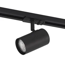 Lindby foco de riel Linaro, GU10, Ø 6 cm, negro, 1 fase