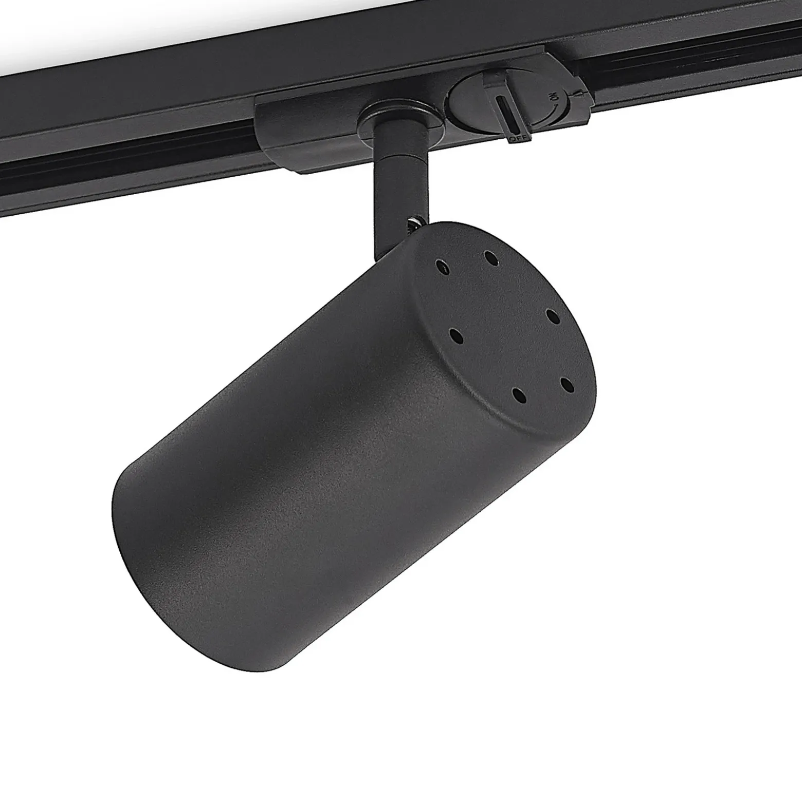 Lindby foco de riel Linaro, GU10, Ø 6 cm, negro, 1 fase