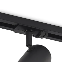 Lindby foco de riel Linaro, GU10, Ø 6 cm, negro, 1 fase