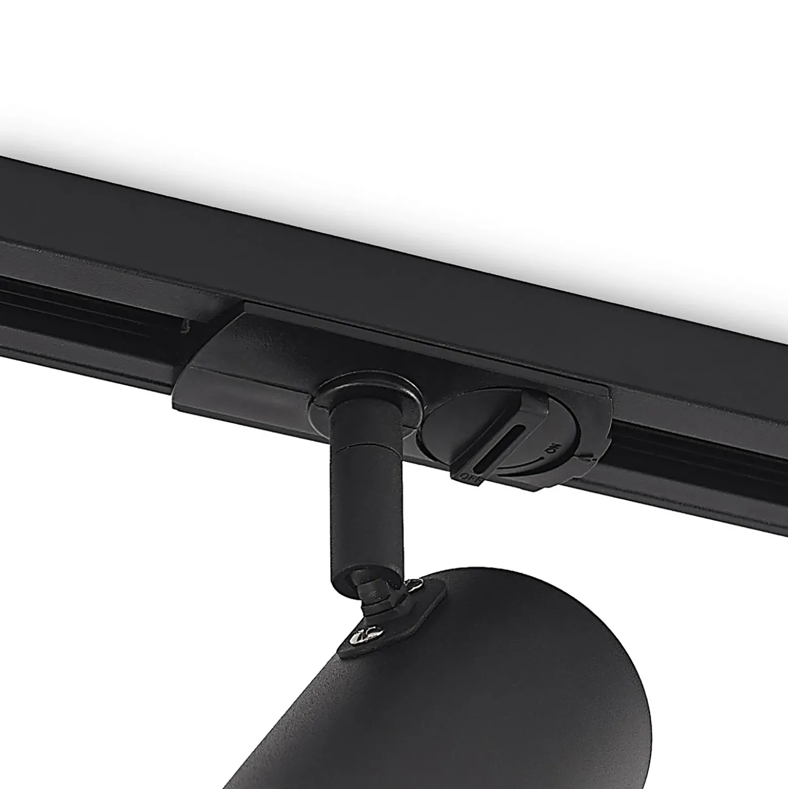 Lindby foco de riel Linaro, GU10, Ø 6 cm, negro, 1 fase