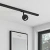 Lindby foco de riel Linaro, GU10, Ø 9 cm, negro, 1 fase