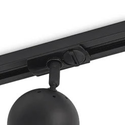 Lindby foco de riel Linaro, GU10, Ø 9 cm, negro, 1 fase