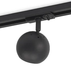 Lindby foco de riel Linaro, GU10, Ø 9 cm, negro, 1 fase