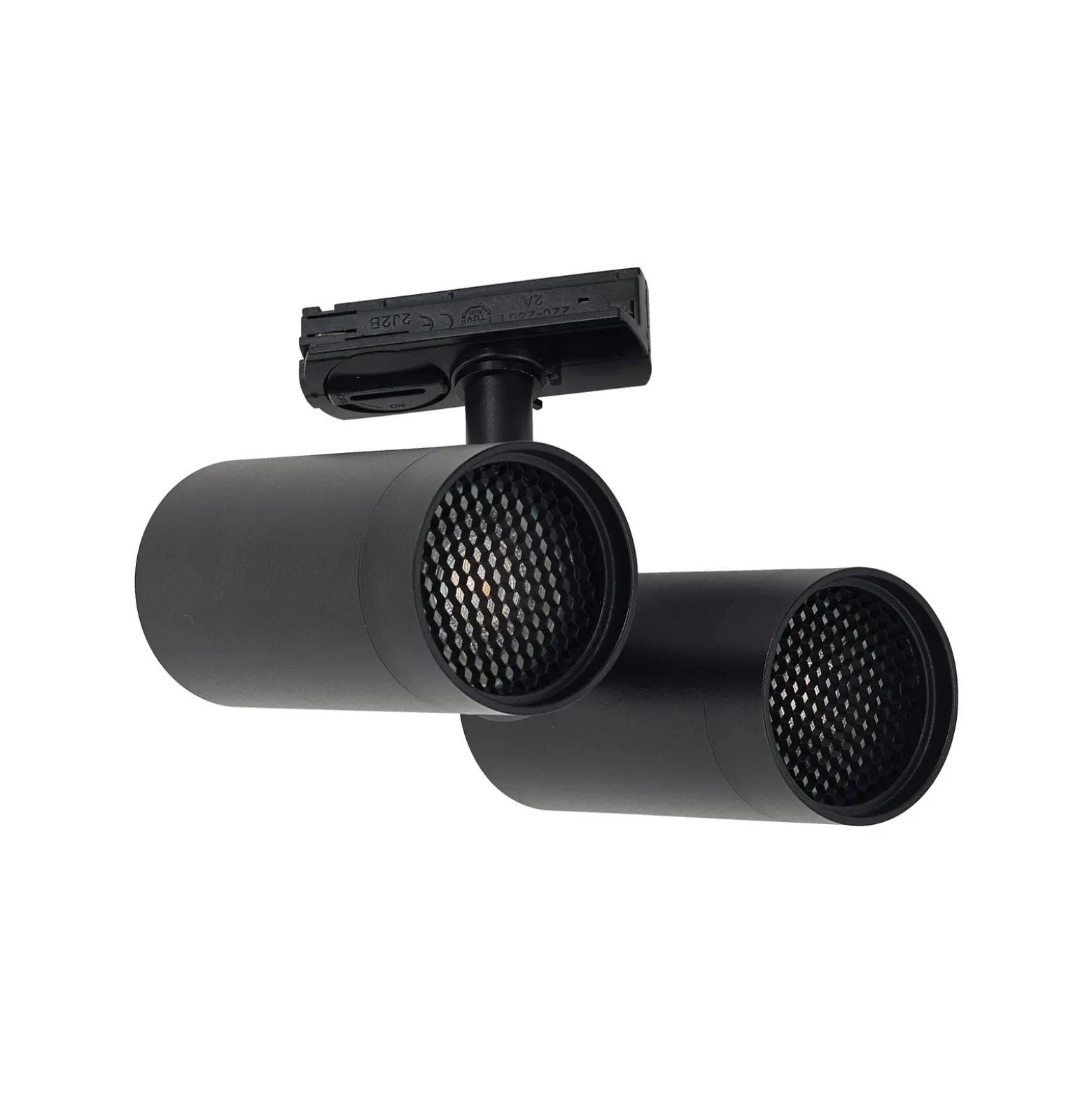 Lindby foco de riel Linaro, GU10, 2 luces, negro, tapa