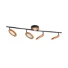 Lindby foco LED Manel, madera, 84 cm de largo, 4 luces