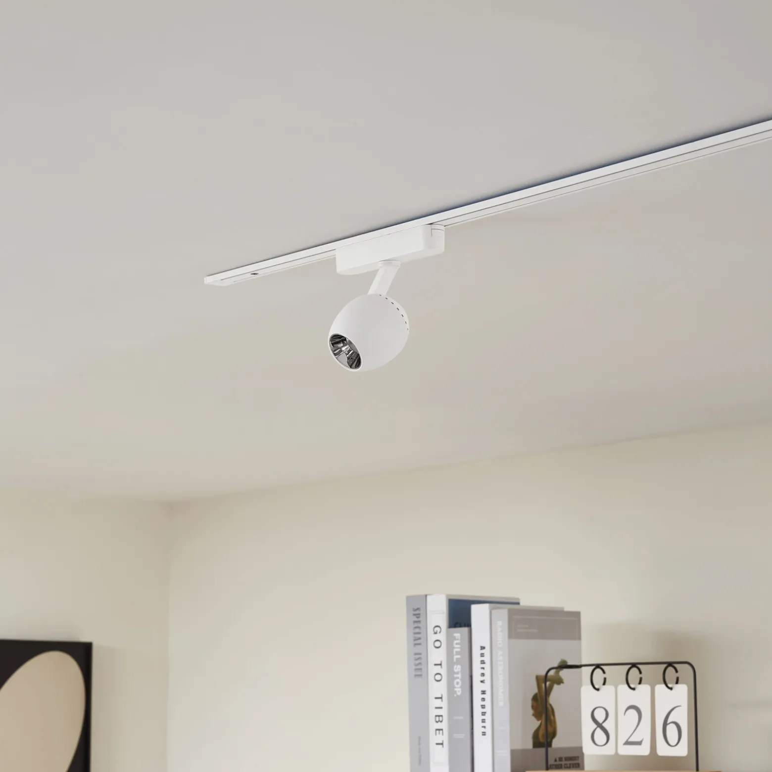 Lindby foco LED 48 V Lumaro, blanco, Ø6cm, plástico, atenuable