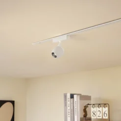 Lindby foco LED 48 V Lumaro, blanco, Ø6cm, plástico, atenuable
