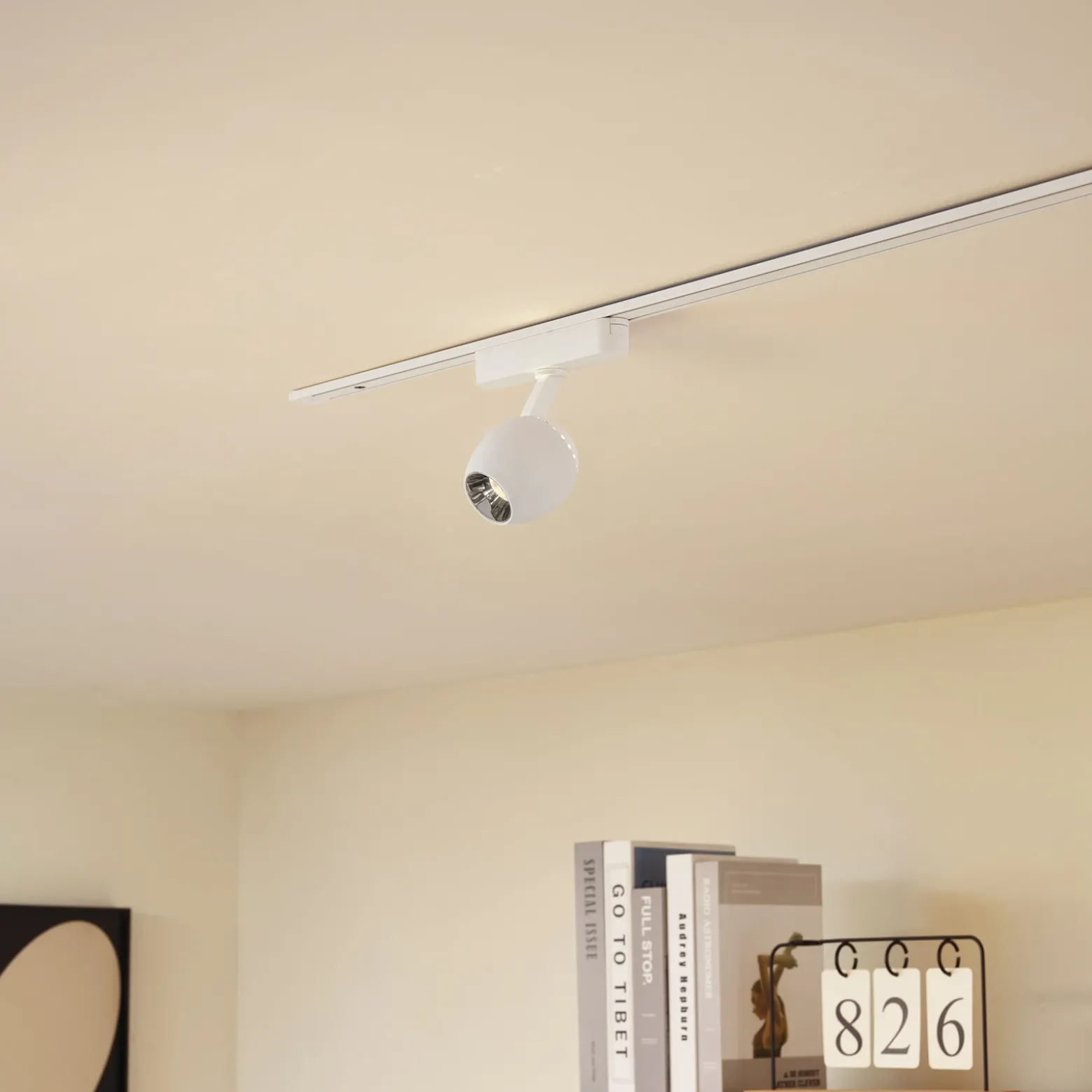 Lindby foco LED 48 V Lumaro, blanco, Ø6cm, plástico, atenuable