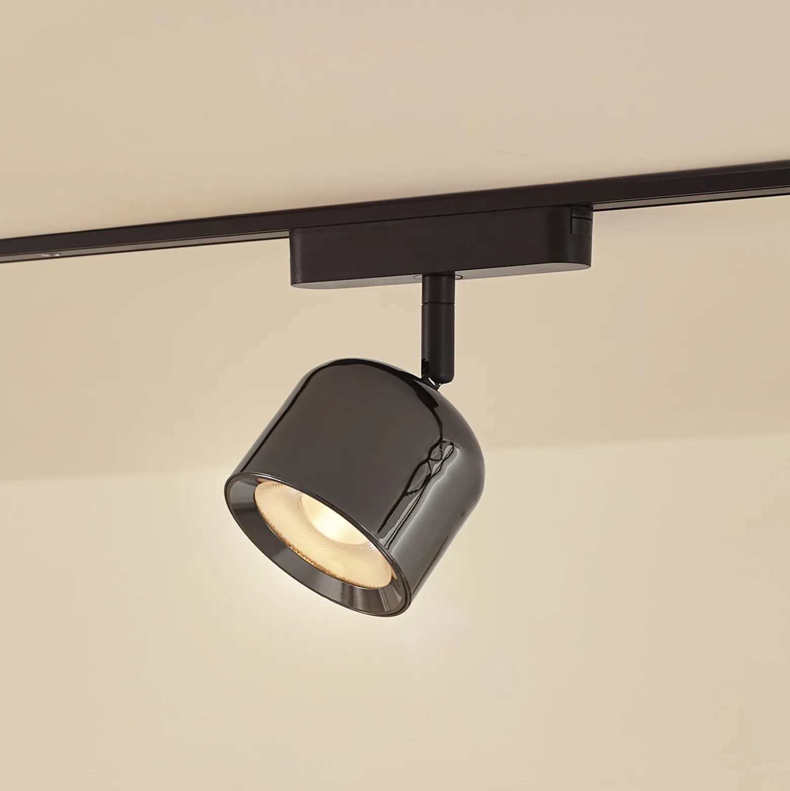 Lindby foco LED 48 V Lumaro, gris, Ø 8,2 cm, aluminio, atenuable