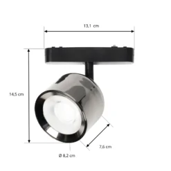 Lindby foco LED 48 V Lumaro, gris, Ø 8,2 cm, aluminio, atenuable