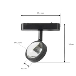 Lindby foco LED 48 V Lumaro, negro, Ø 7,3 cm, aluminio, atenuable