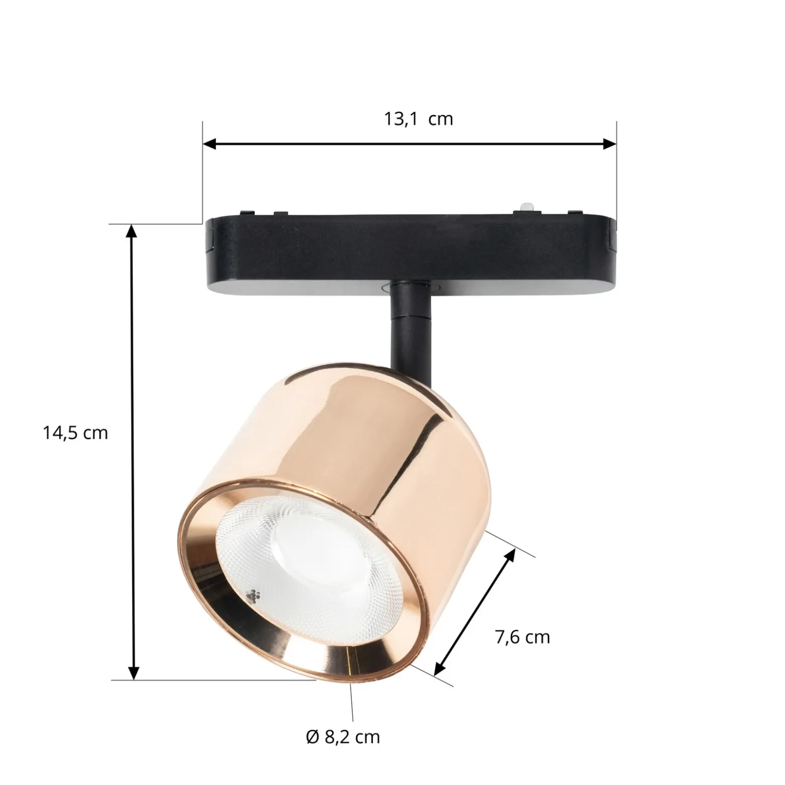 Lindby foco LED 48 V Lumaro, oro rosa, Ø 8,2 cm, aluminio, atenuable