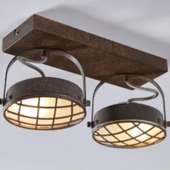 Lindby Foco Tamin, color óxido, 2 luces, cristal, G9