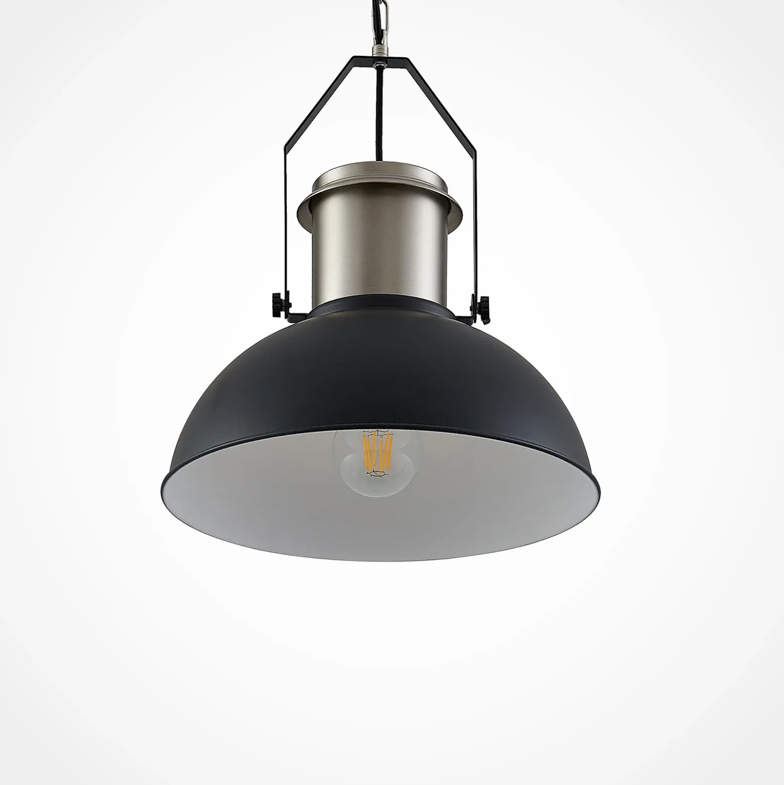 Lindby Freitjof lámpara colgante negro/níquel mate