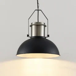 Lindby Freitjof lámpara colgante negro/níquel mate