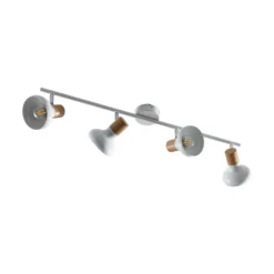 Lindby Fridolin downlight de techo, 70 cm, 4 luces, blanco, metal