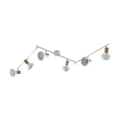 Lindby Fridolin downlight de techo, 160cm, 6 luces, blanco, metal