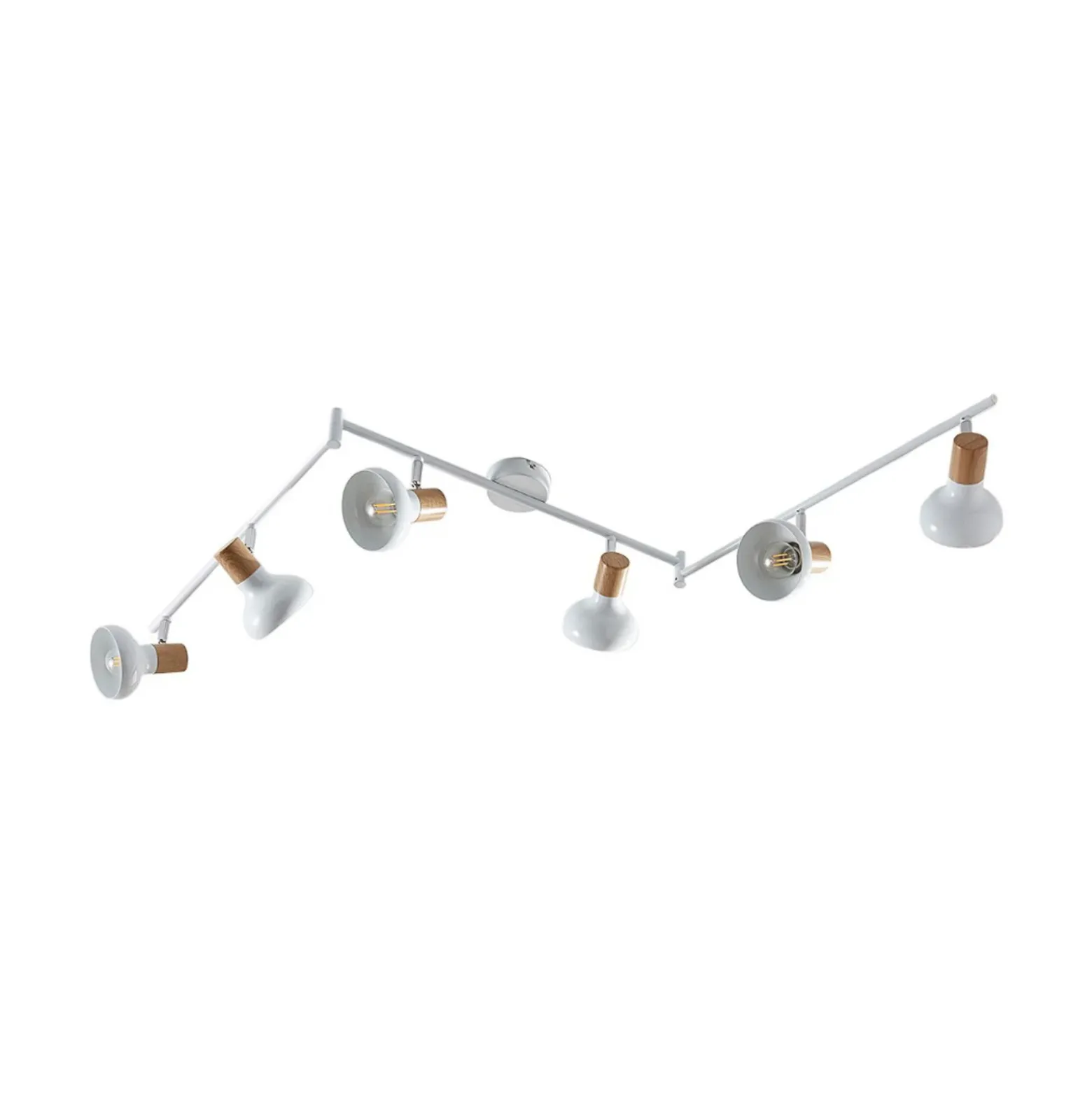 Lindby Fridolin downlight de techo, 160cm, 6 luces, blanco, metal