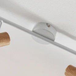 Lindby Fridolin downlight de techo, 160cm, 6 luces, blanco, metal