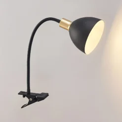 Lindby Genora lámpara de pinza en negro